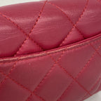 Chanel Card Case Quilted Lambskin Red Silver — view 6