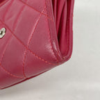 Chanel Card Case Quilted Lambskin Red Silver — view 7