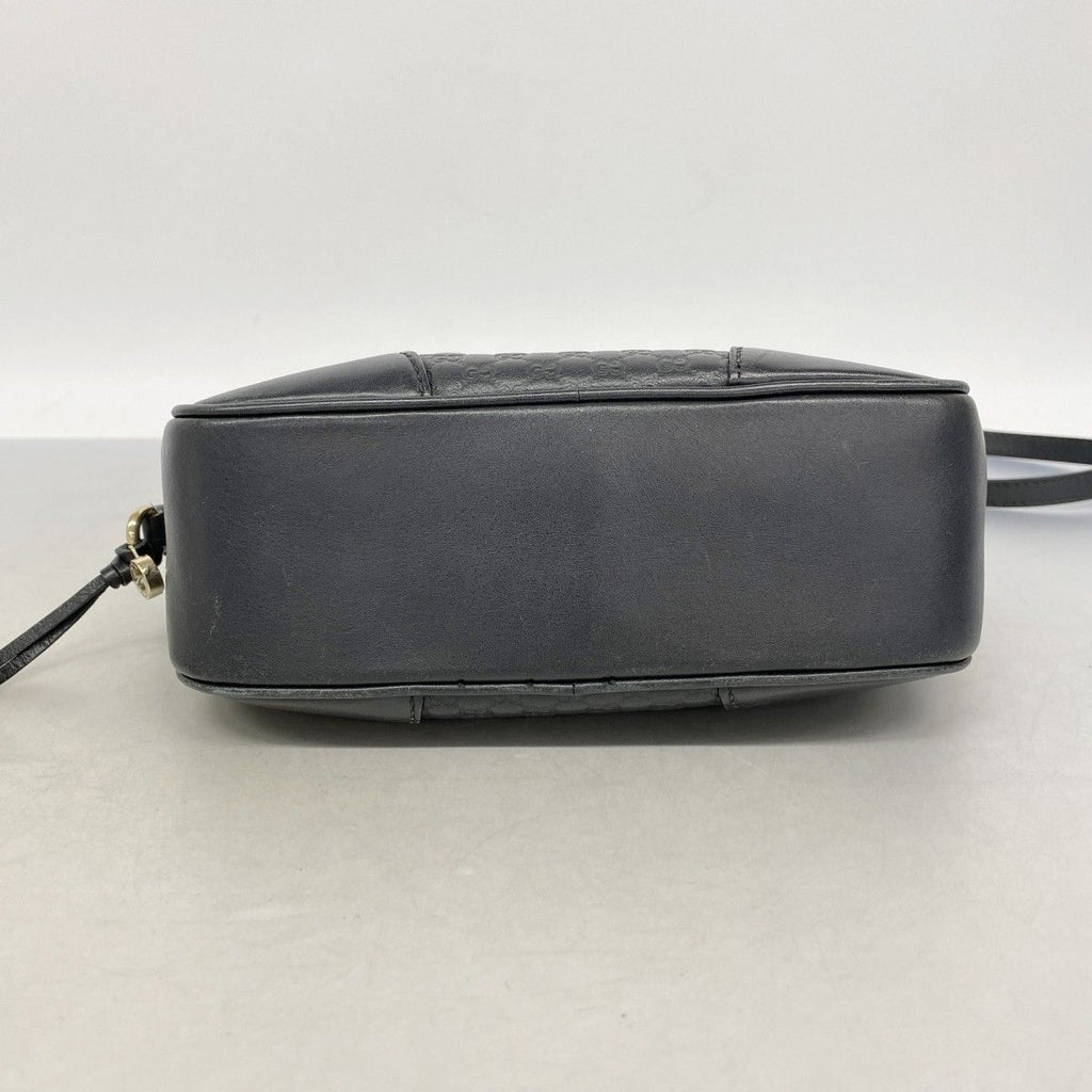 Gucci Shoulder Bag Micro Guccissima Leather Black Champagne Gold — view 3