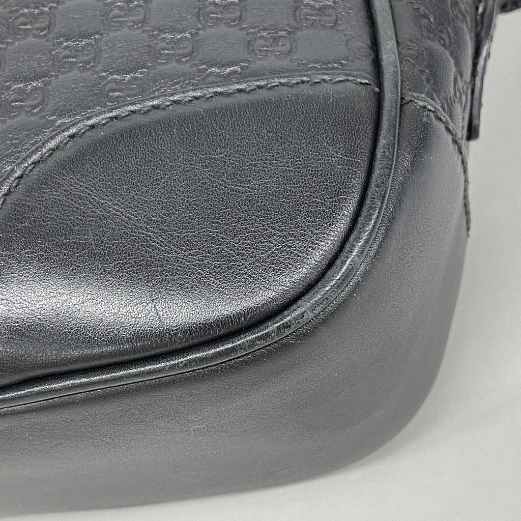 Gucci Shoulder Bag Micro Guccissima Leather Black Champagne Gold — view 7