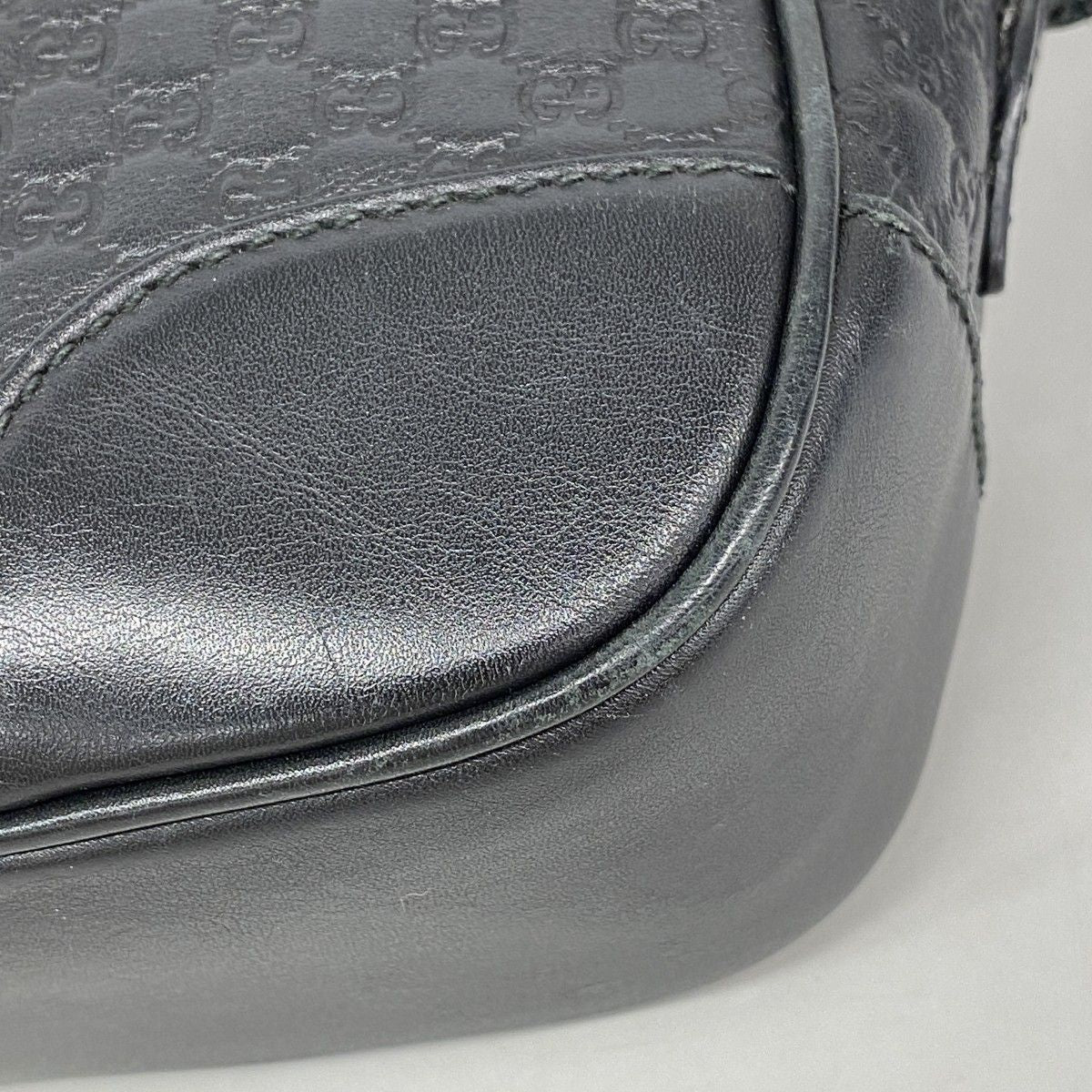 Gucci Shoulder Bag Micro Guccissima Leather Black Champagne Gold — view 7