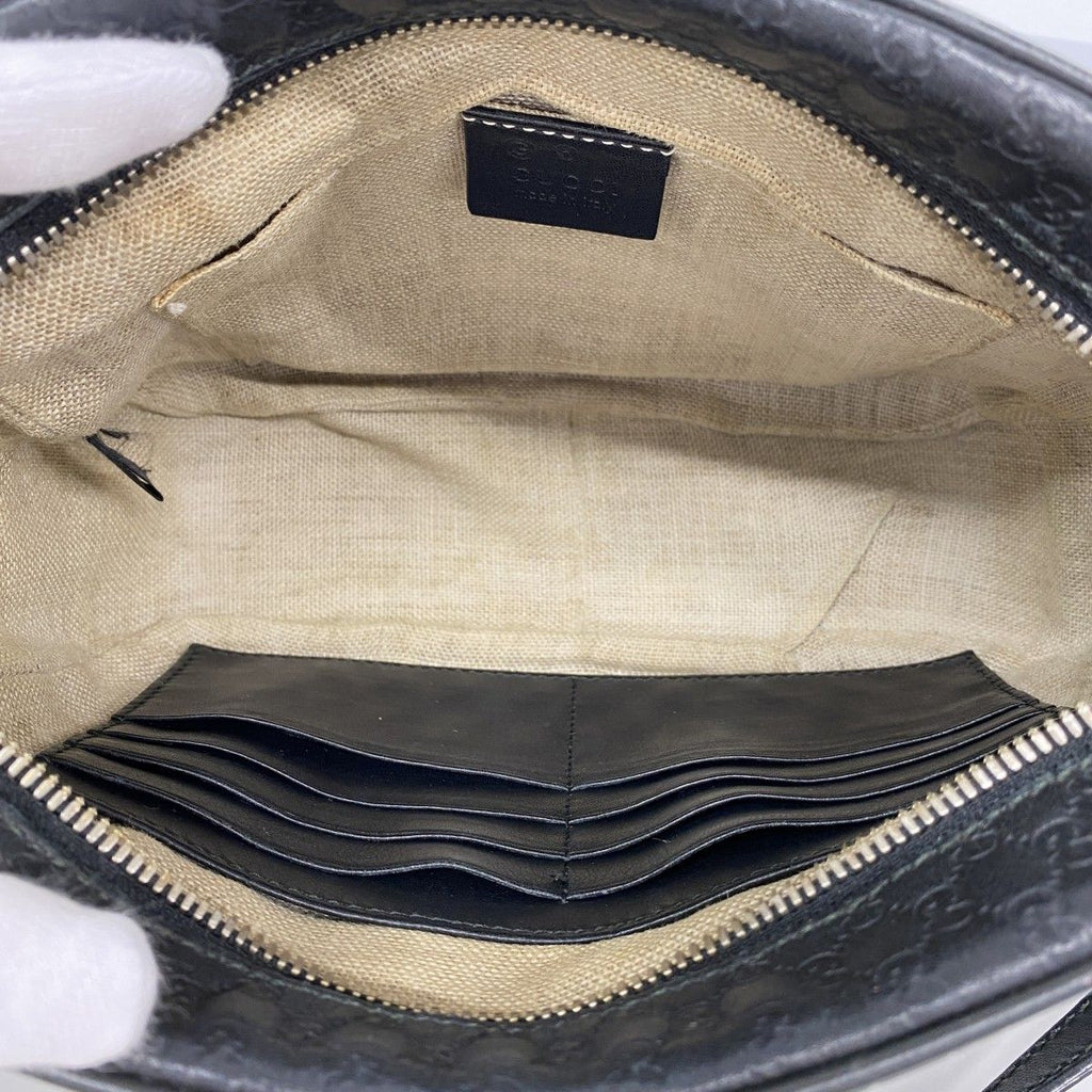 Gucci Shoulder Bag Micro Guccissima Leather Black Champagne Gold — view 4