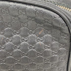 Gucci Shoulder Bag Micro Guccissima Leather Black Champagne Gold — view 9
