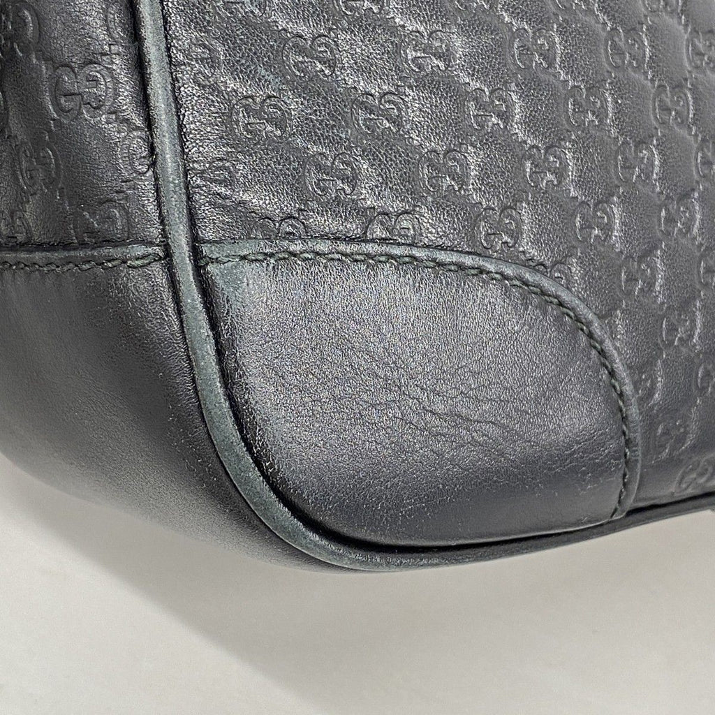 Gucci Shoulder Bag Micro Guccissima Leather Black Champagne Gold — view 6