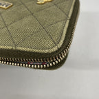 Chanel Wallet Quilted Canvas Khaki Gold — view 5