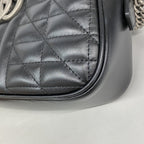 Gucci Shoulder Bag GG Marmont Leather Black Silver — view 7