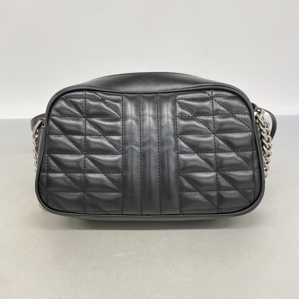 Gucci Shoulder Bag GG Marmont Leather Black Silver — view 9