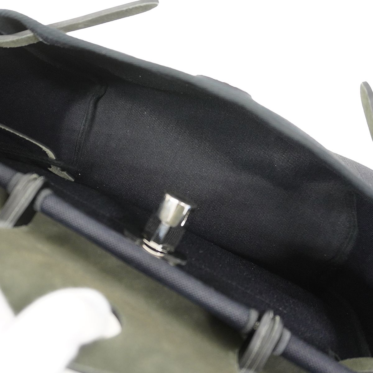 Hermes Handbag Herbag Zip PM Toile Officier Black Silver 2-Way — view 4