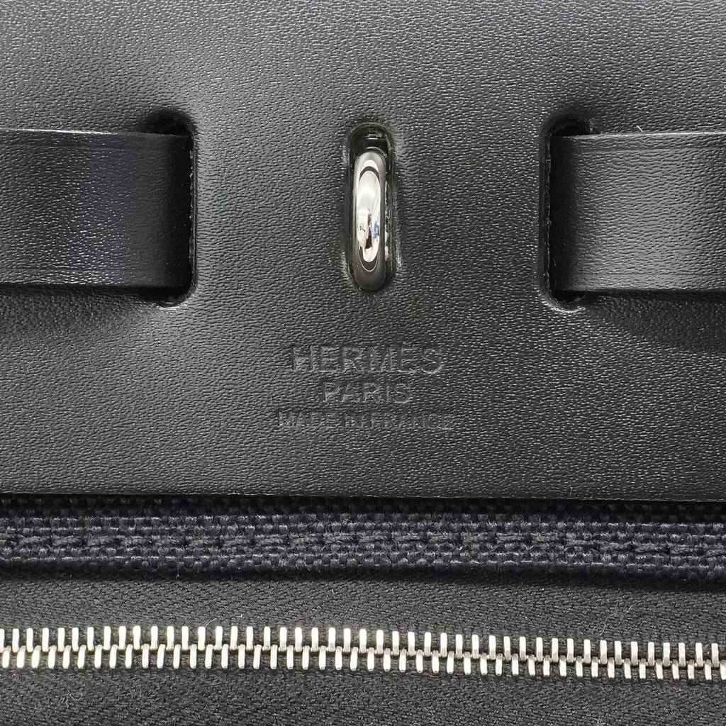 Hermes Handbag Herbag Zip PM Toile Officier Black Silver 2-Way — view 5