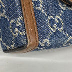 Gucci Shoulder Bag Horsebit Denim Blue Brown Gold — view 7