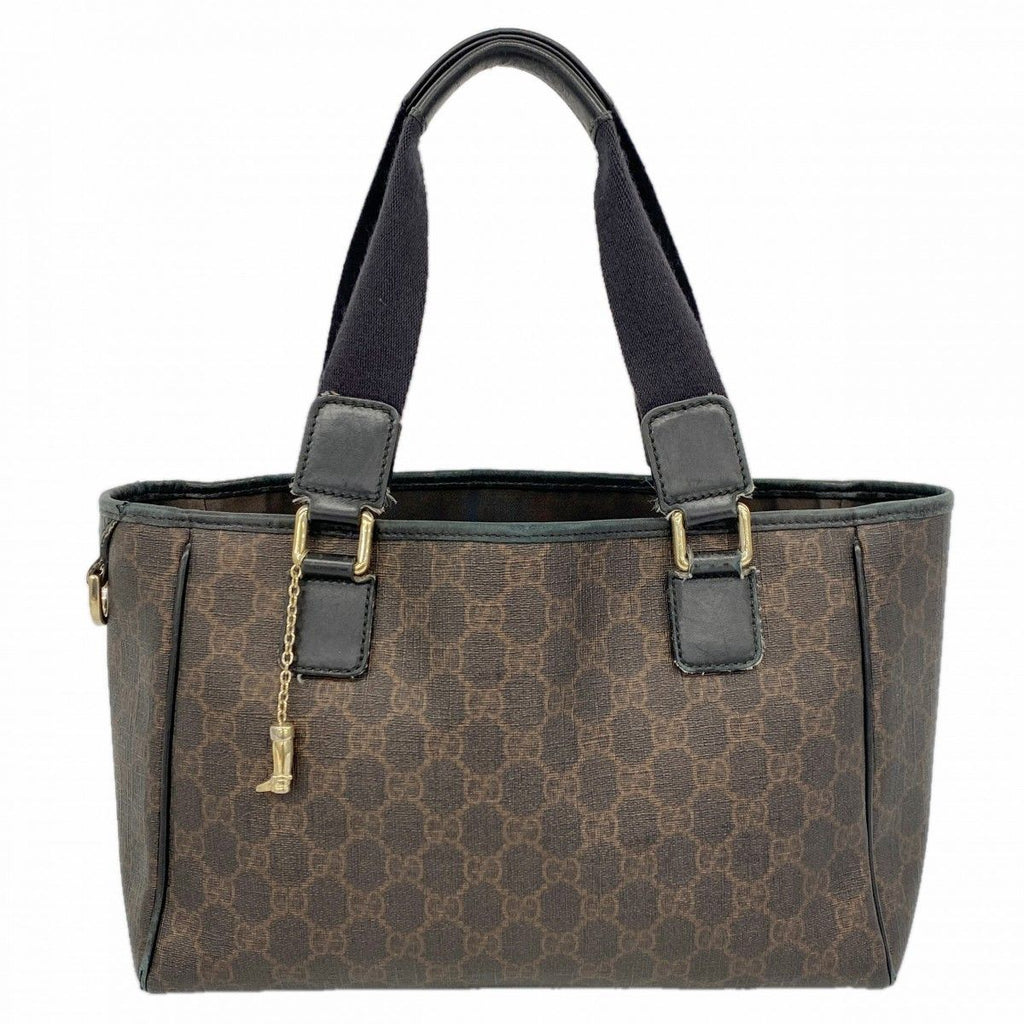 Gucci Tote GG Supreme Black Brown Gold