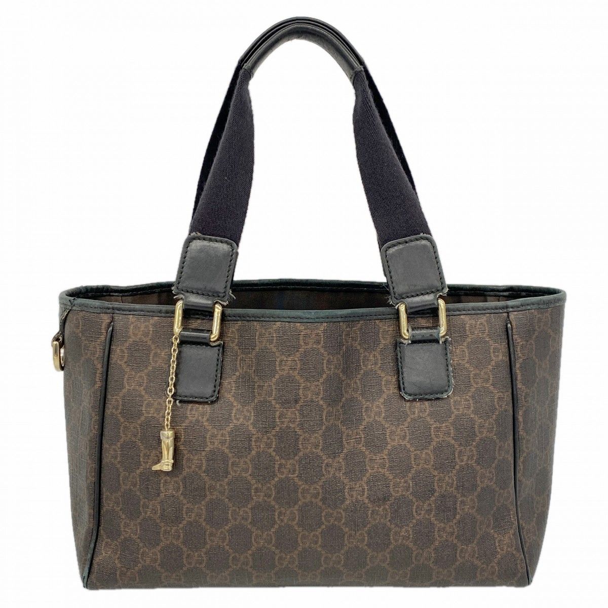 Gucci Tote GG Supreme Black Brown Gold