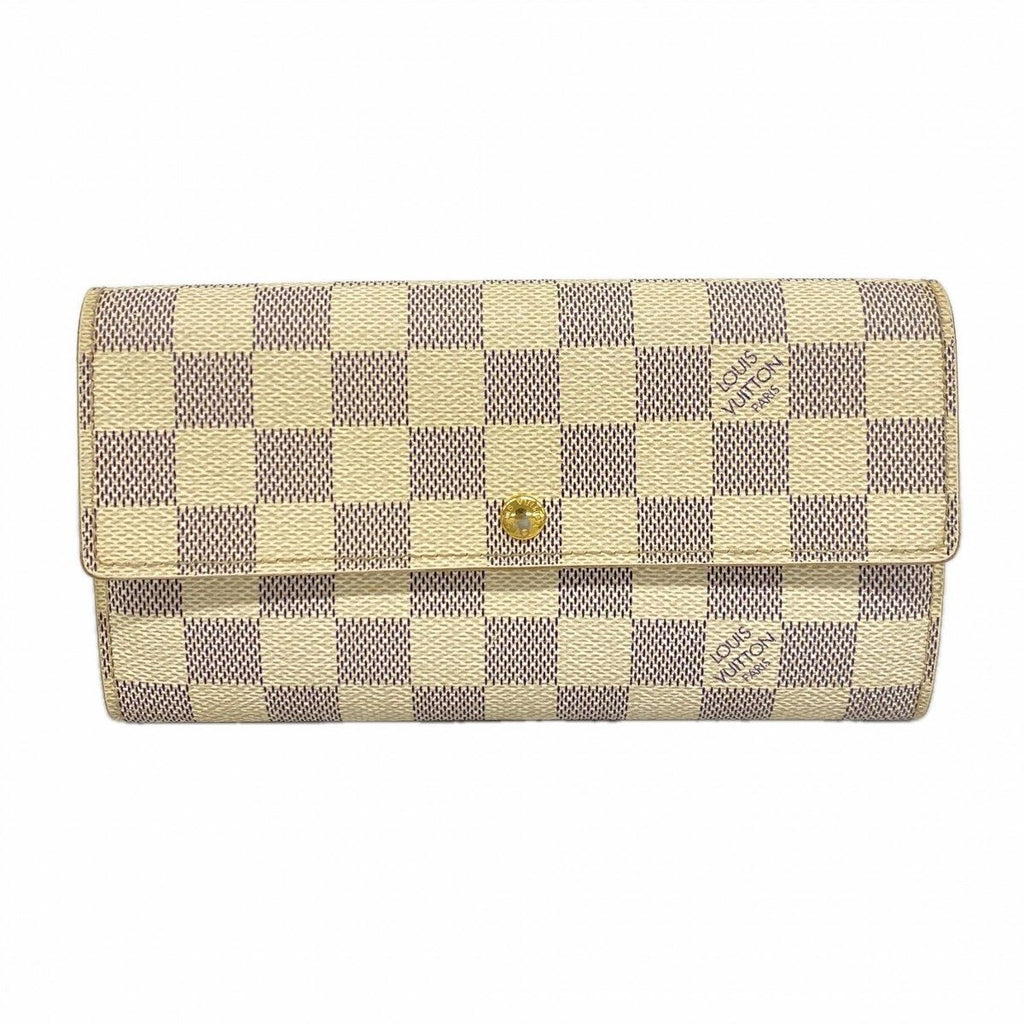 Louis Vuitton Wallet Damier Azur Portefeuille Sarah White