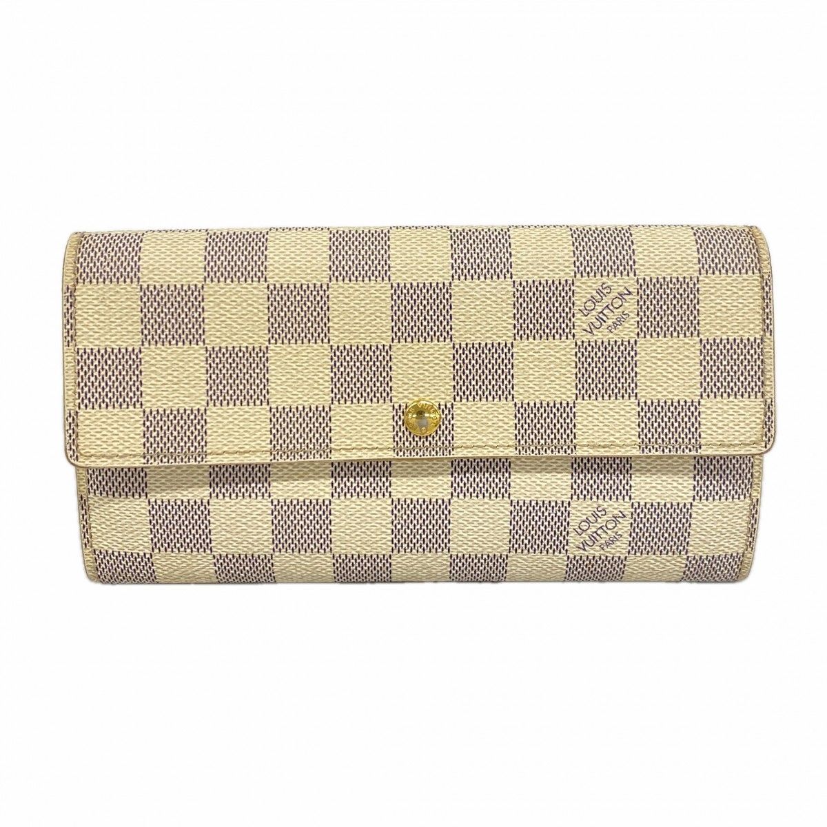 Louis Vuitton Wallet Damier Azur Portefeuille Sarah White