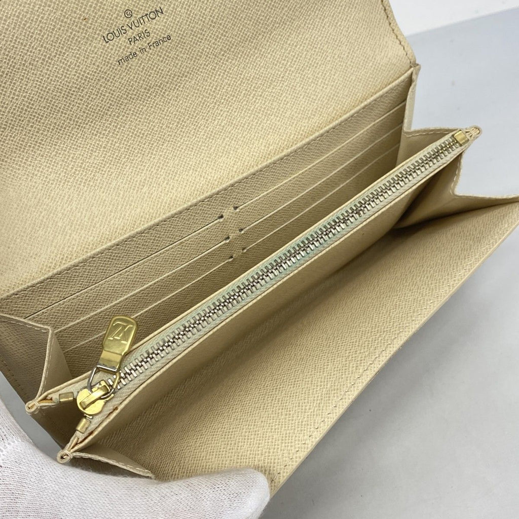 Louis Vuitton Wallet Damier Azur Portefeuille Sarah White — view 3