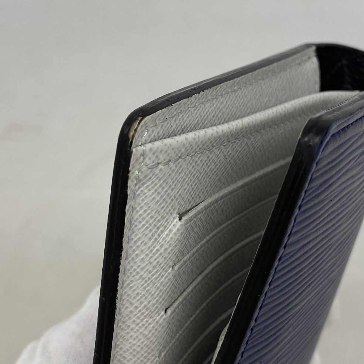 Louis Vuitton Wallet Monogram Eclipse Epi Portefeuille Brazza Navy — view 7
