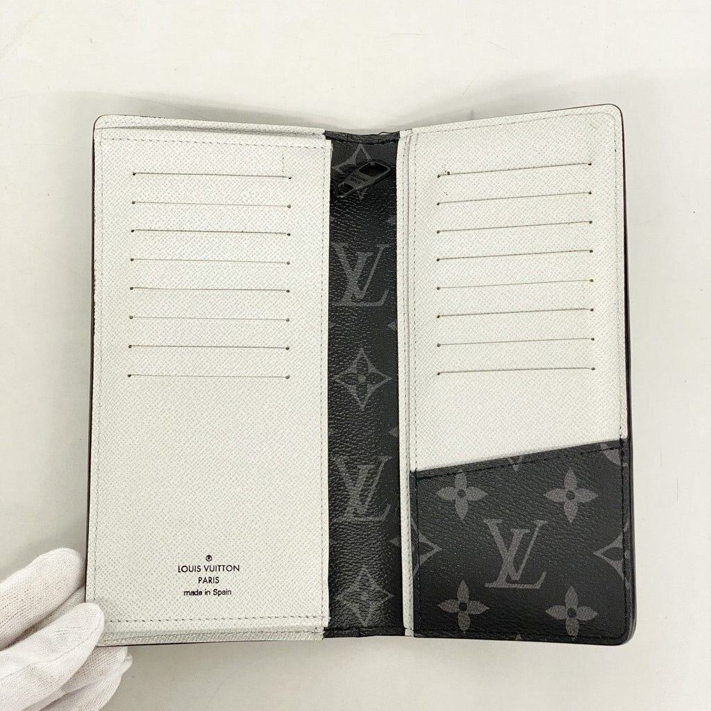 Louis Vuitton Wallet Monogram Eclipse Epi Portefeuille Brazza Navy — view 3
