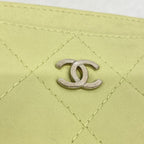 Chanel Card Case Quilted Lambskin Light Green Silver — view 7