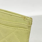Chanel Card Case Quilted Lambskin Light Green Silver — view 5