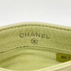 Chanel Card Case Quilted Lambskin Light Green Silver — view 4