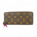Louis Vuitton Wallet Monogram Portefeuille Clemence Brown Fuchsia
