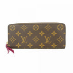 Louis Vuitton Wallet Monogram Portefeuille Clemence Brown Fuchsia