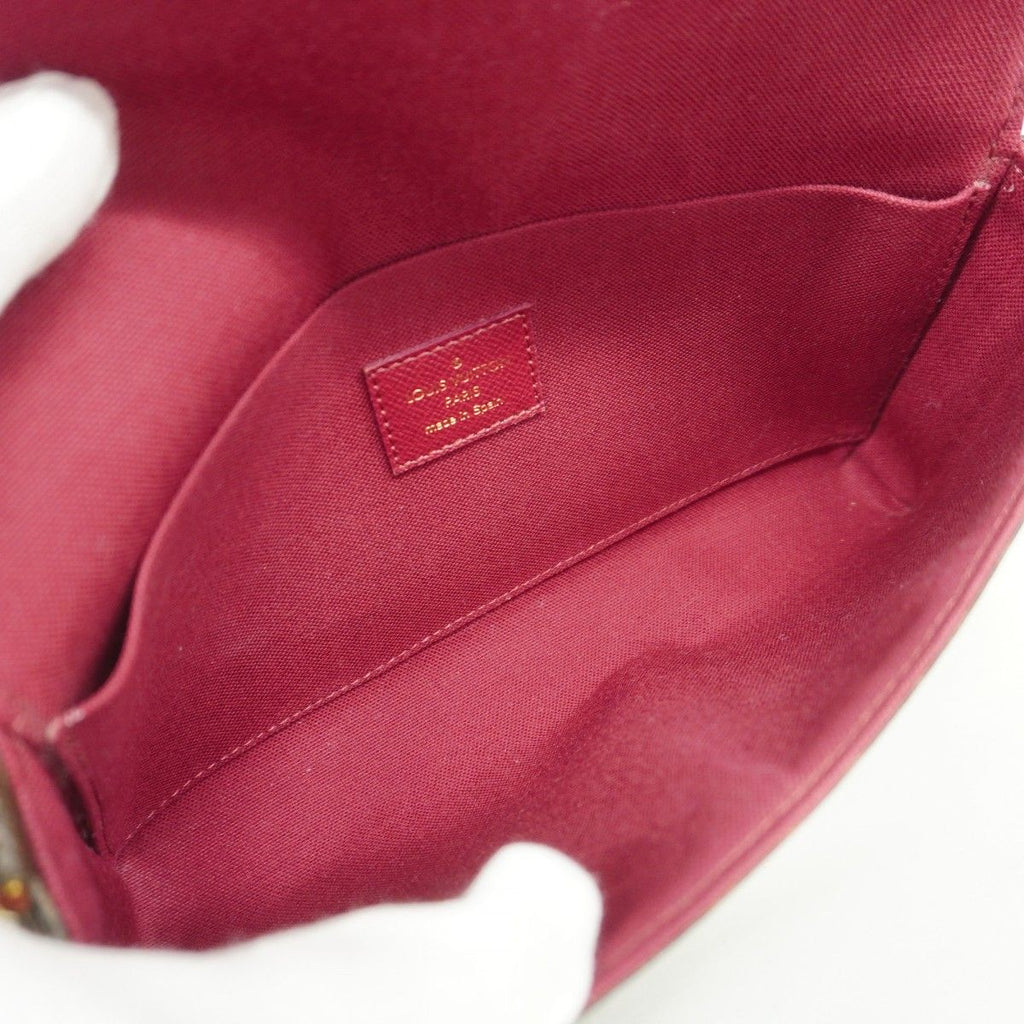 Louis Vuitton Shoulder Wallet Monogram Pochette Felicity Brown Fuchsia — view 9