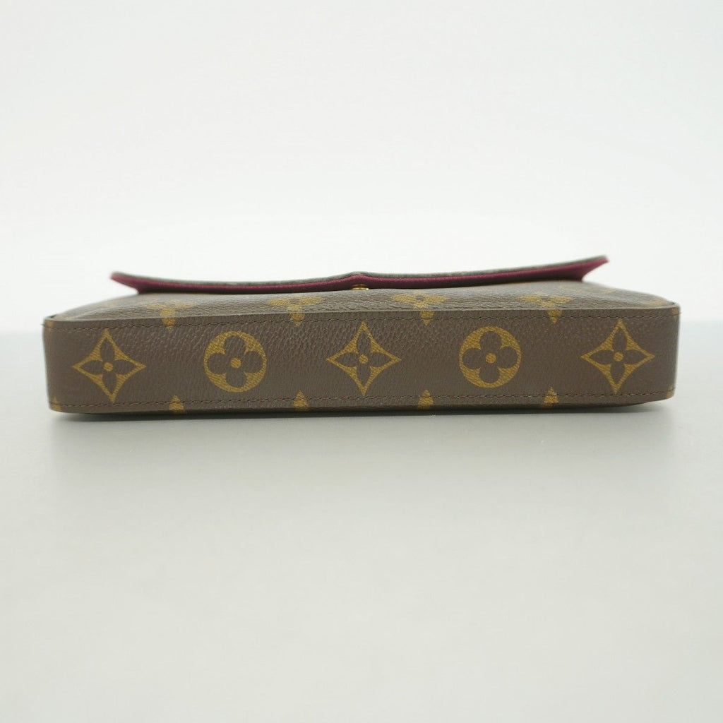 Louis Vuitton Shoulder Wallet Monogram Pochette Felicity Brown Fuchsia — view 3