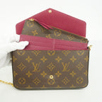 Louis Vuitton Shoulder Wallet Monogram Pochette Felicity Brown Fuchsia — view 4