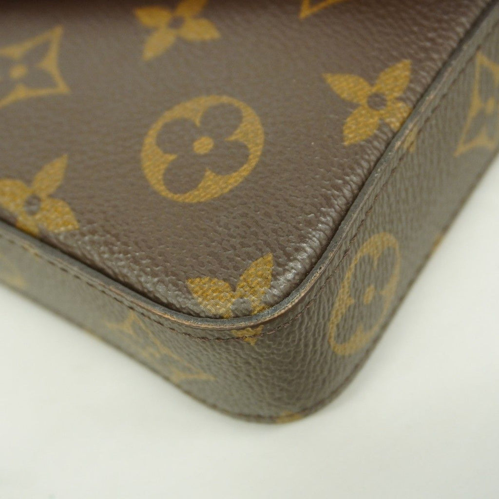 Louis Vuitton Shoulder Wallet Monogram Pochette Felicity Brown Fuchsia — view 7