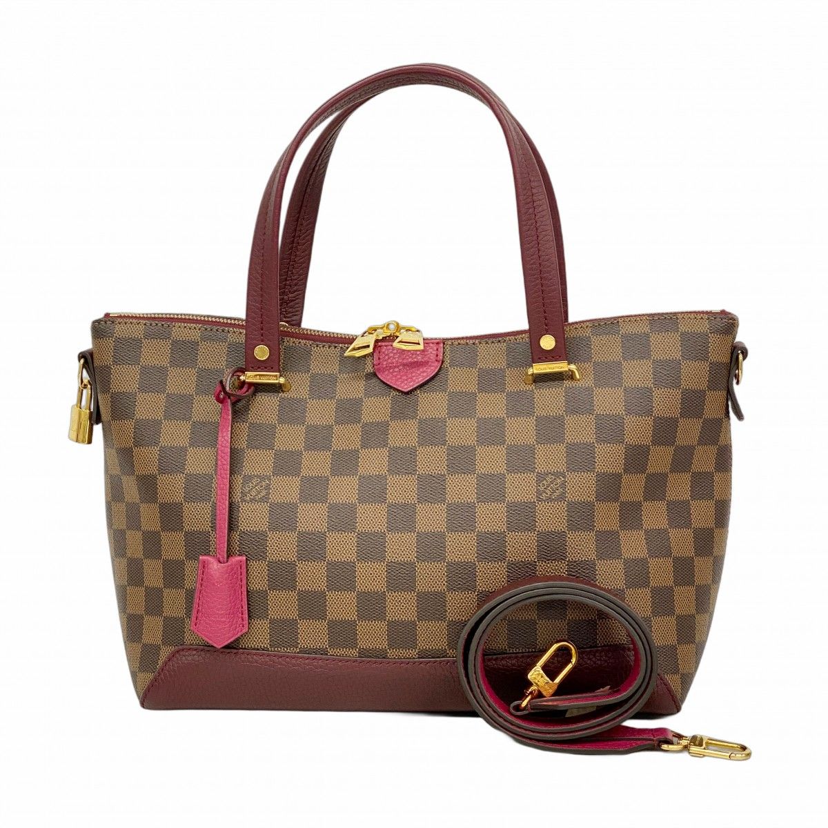 Louis Vuitton Handbag Damier Hyde Park Ebene Fuchsia 2-Way