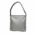 Celine Shoulder Bag Macadam Enamel Silver Black