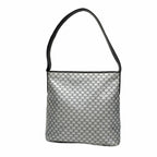 Celine Shoulder Bag Macadam Enamel Silver Black