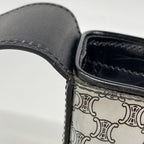 Celine Shoulder Bag Macadam Enamel Silver Black — view 7