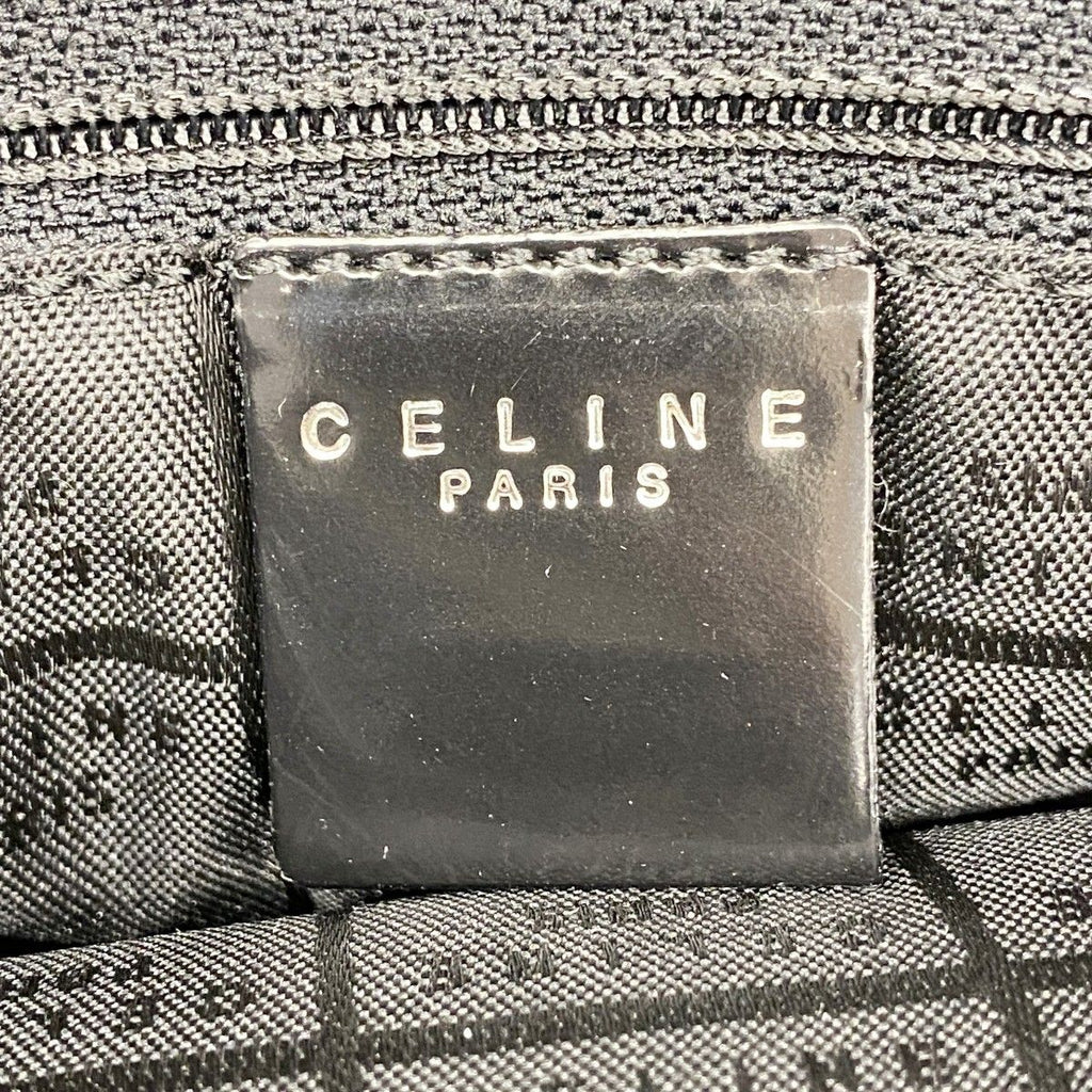 Celine Shoulder Bag Macadam Enamel Silver Black — view 5