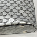Celine Shoulder Bag Macadam Enamel Silver Black — view 8