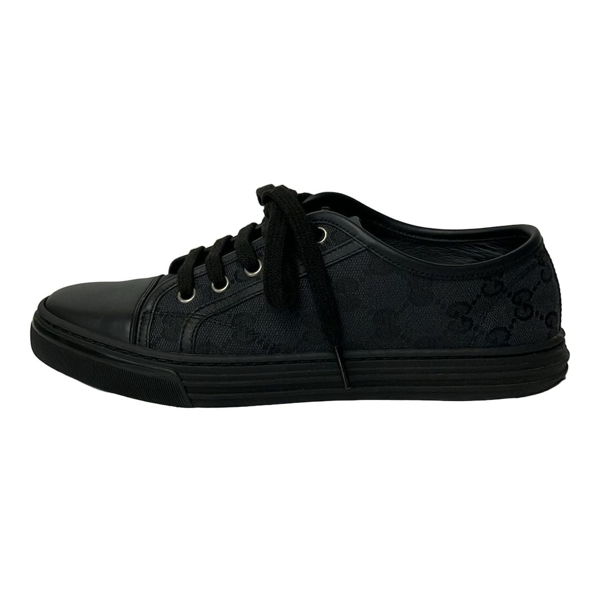 Gucci Sneakers 37 Black GG Pattern Leather