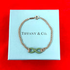Tiffany & Co Infinity Double Chain Bracelet 925 Sterling Silver