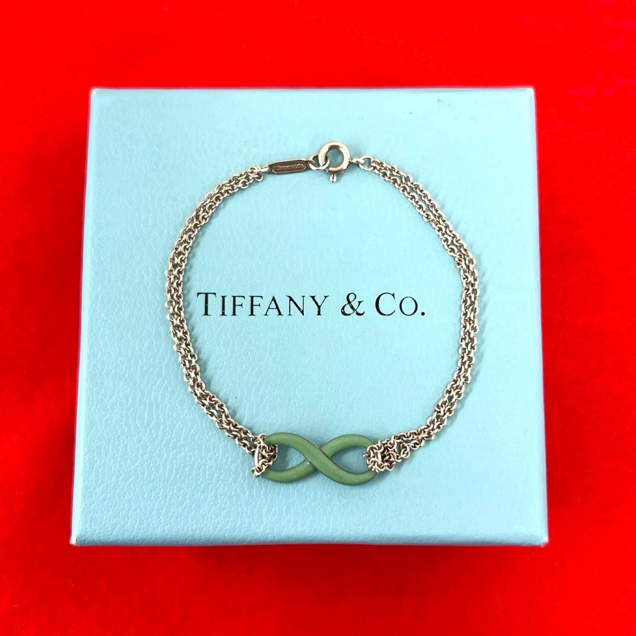 Tiffany & Co Infinity Double Chain Bracelet 925 Sterling Silver
