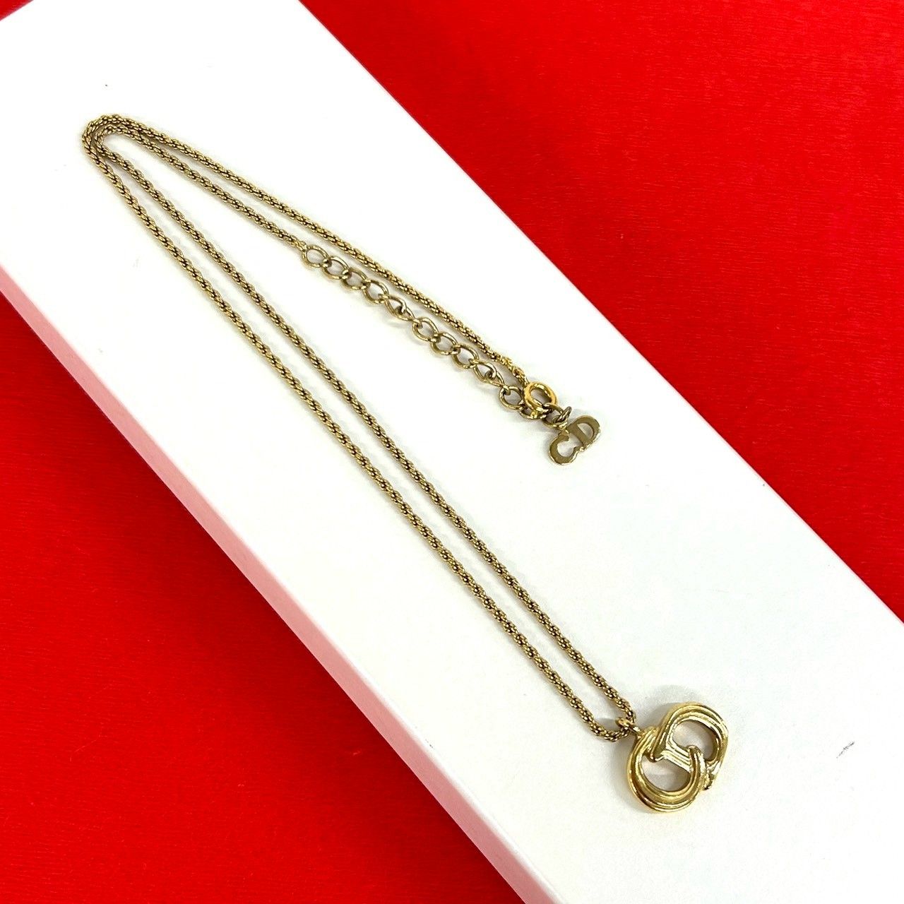 Dior Vintage CD Logo Pendant Gold