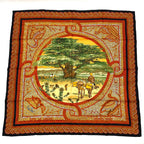 Hermes Carre 90 Under the Himalayan Cedar Sous le Cedre Silk Scarf Brown