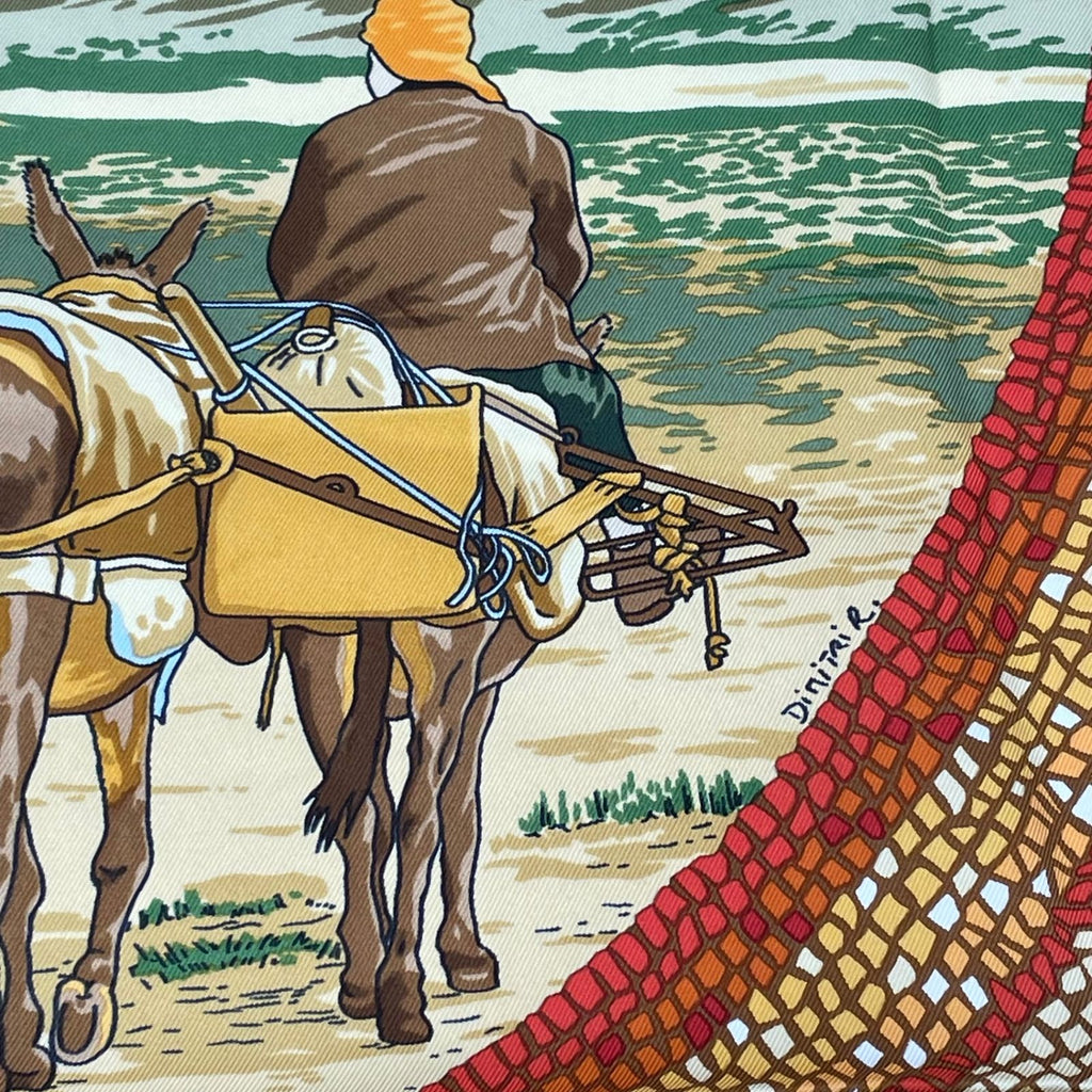 Hermes Carre 90 Under the Himalayan Cedar Sous le Cedre Silk Scarf Brown — view 6