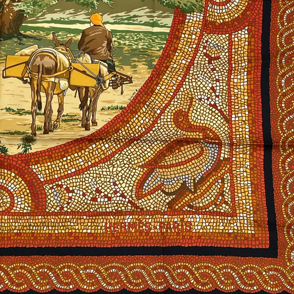 Hermes Carre 90 Under the Himalayan Cedar Sous le Cedre Silk Scarf Brown — view 5