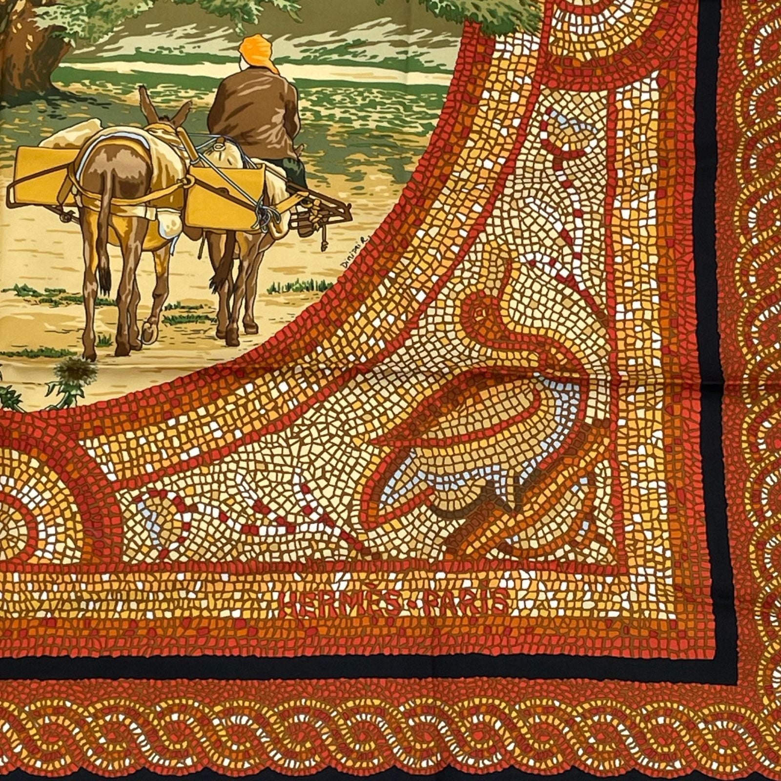 Hermes Carre 90 Under the Himalayan Cedar Sous le Cedre Silk Scarf Brown — view 5