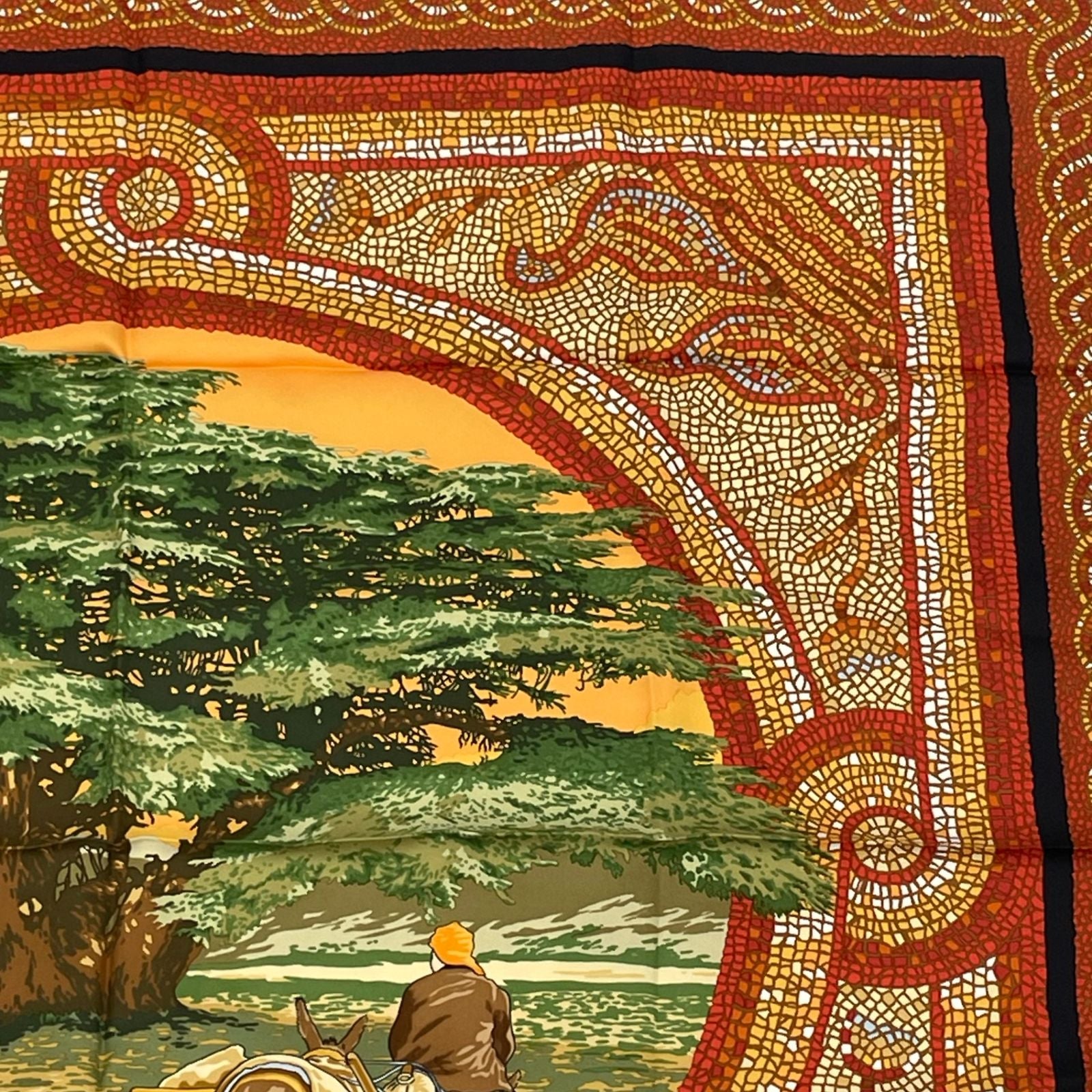Hermes Carre 90 Under the Himalayan Cedar Sous le Cedre Silk Scarf Brown — view 3