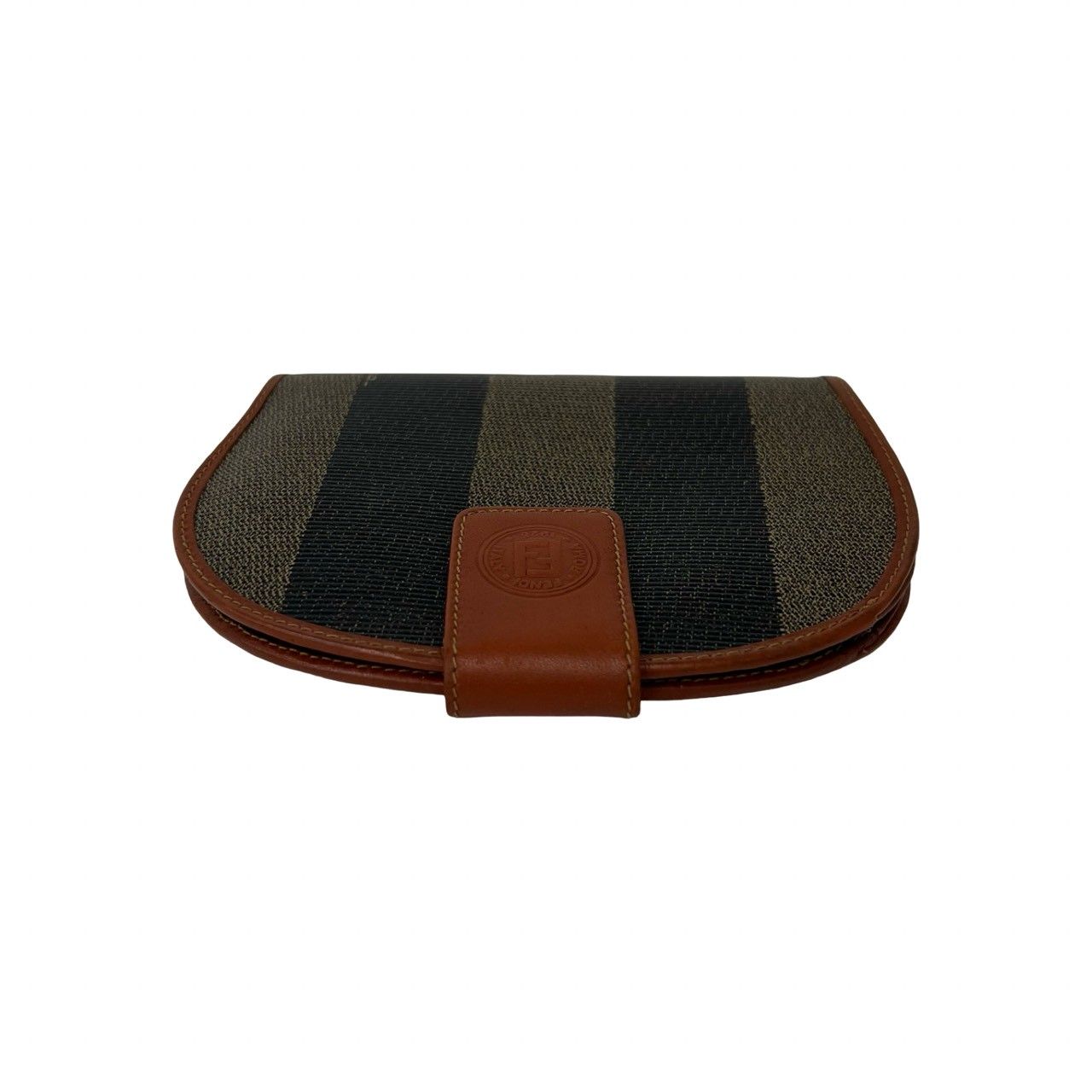 Fendi Vintage Pecan Pattern Leather Bifold Wallet Mini Billfold Coin Case Brown — view 3