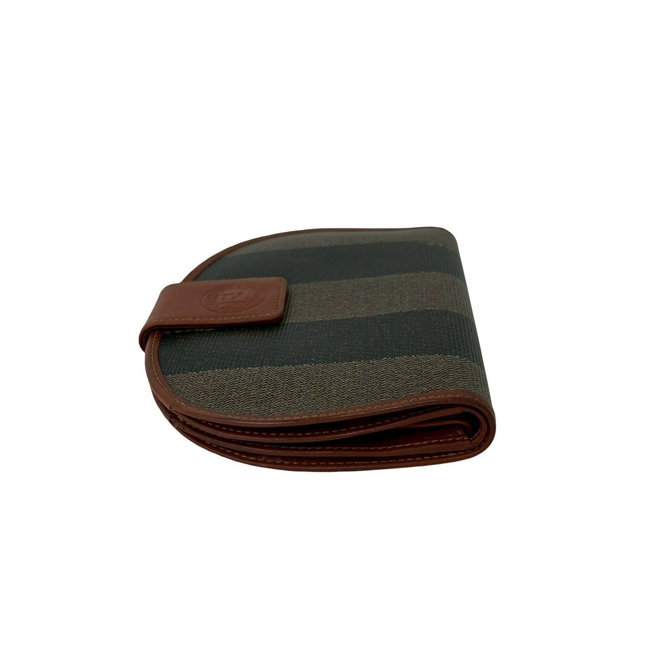 Fendi Vintage Pecan Pattern Leather Bifold Wallet Mini Billfold Coin Case Brown — view 4