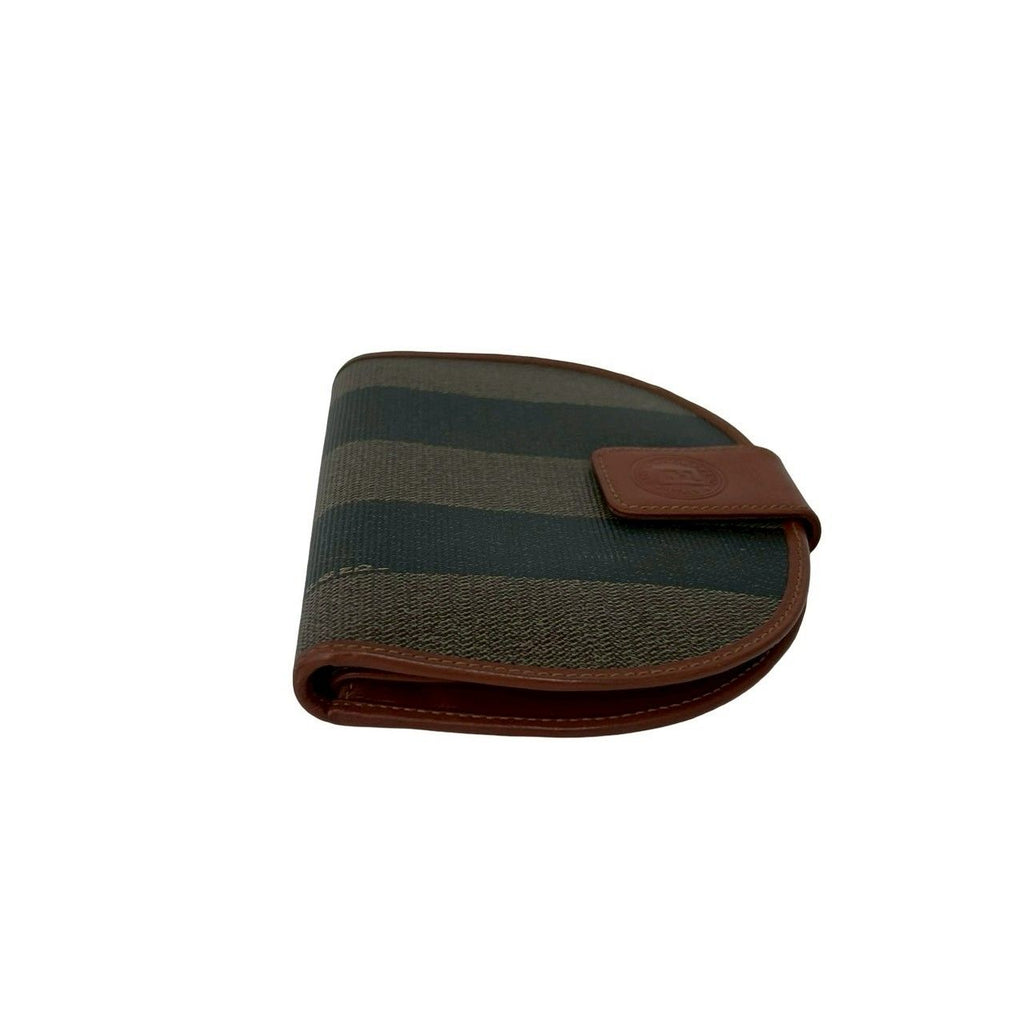 Fendi Vintage Pecan Pattern Leather Bifold Wallet Mini Billfold Coin Case Brown — view 5