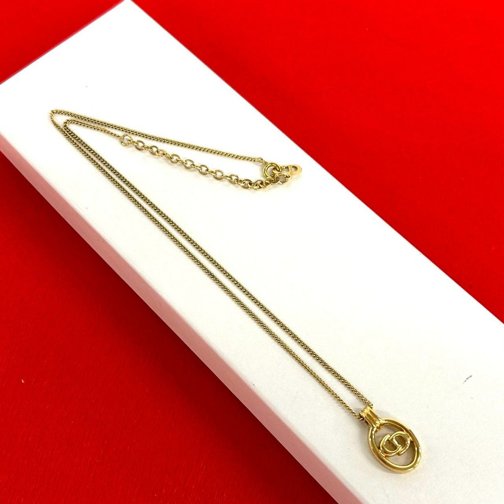 Dior Vintage CD Logo Pendant Gold