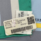 Hermes Scarf Cheval a la Couverture Silk Blue — view 6
